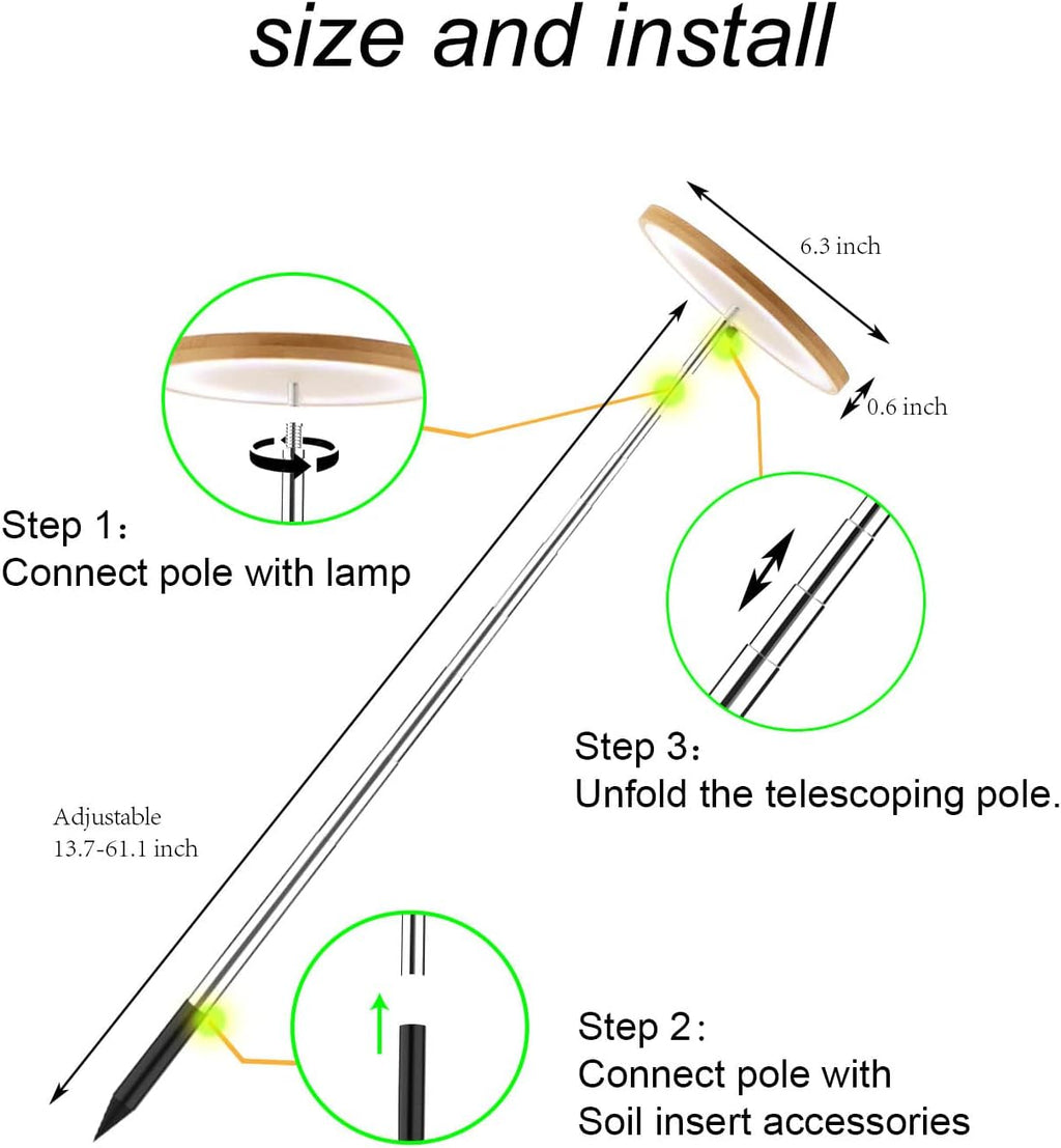 Plant Grow Light, LED Growing Light Full Spectrum for Indoor Plants,Height Adjustable, Automatic Timer, 5V Low Safe