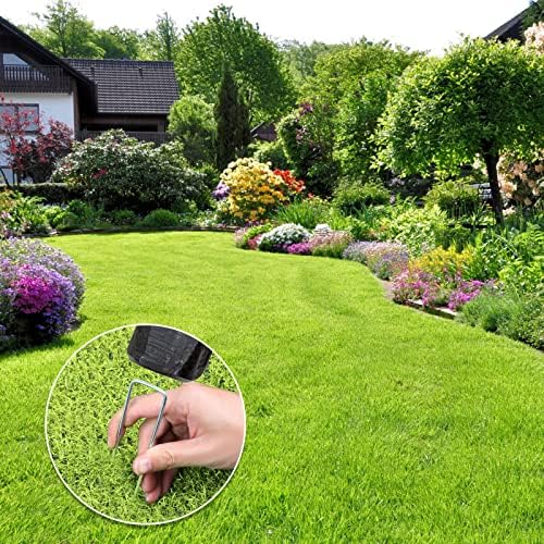 50 Pack Garden Stakes, U-Shaped Tent Stakes, Galvanized Landscape Staples, Ground Stakes, for Landscaping Securing Weed Barrier Fabric, Irrigation Tubing, Holding Fence, Tarpaulin