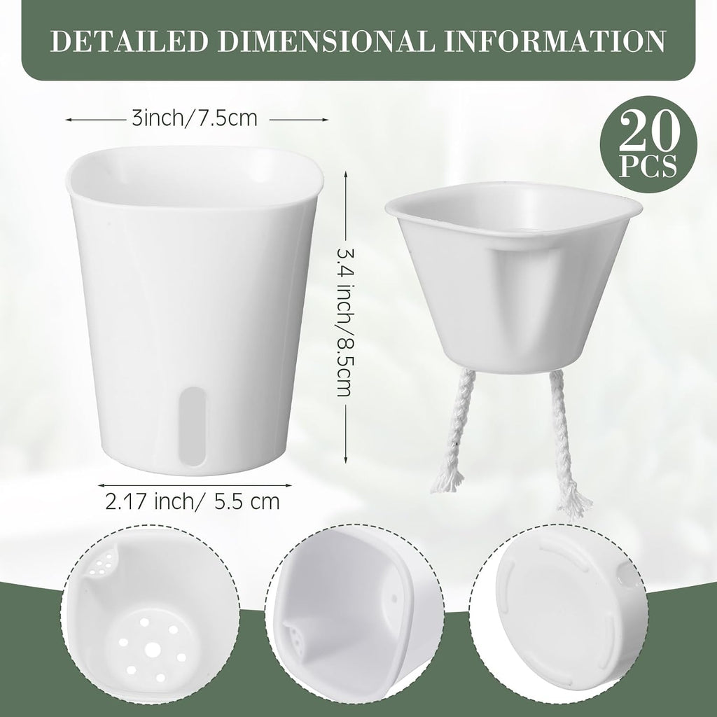20 Pcs 3 Inch Self Watering Planters with Water Level Indicator