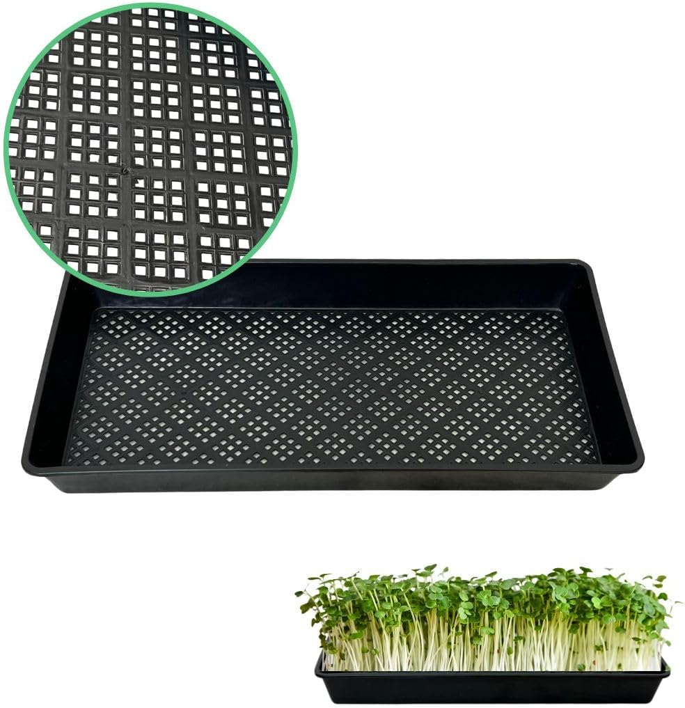 1020 Mesh Tray Soil Blocking Tray 1020 Trays Seedling Starter Trays 5 Pack Black 10x21 Inches for Microgreens Hydroponic