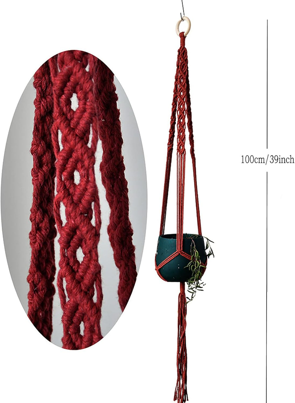 8-Pack Boho Plant Hanger, Macrame Pot Holder,Hanging Planter/Indoor/Balcony/Window Decoration Length 39" (Not Pot and
