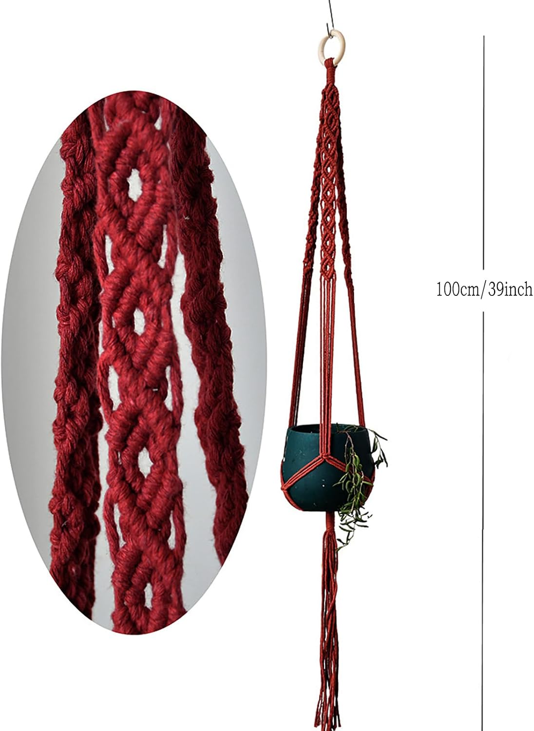 8-Pack Boho Plant Hanger, Macrame Pot Holder,Hanging Planter/Indoor/Balcony/Window Decoration Length 39" (Not Pot and