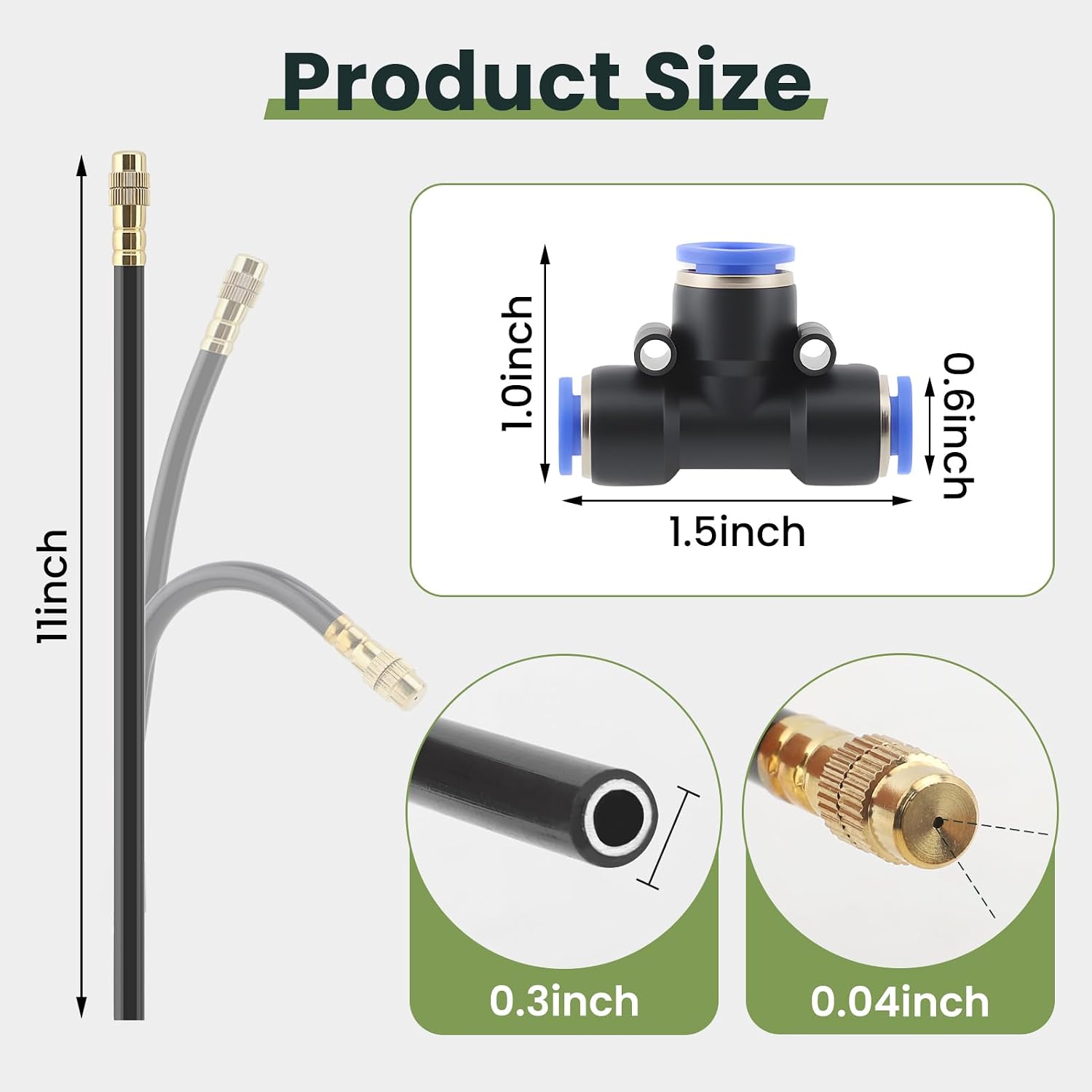 100Ft Drip Irrigation System,1/4" 360°Bendable Fast-Lock Tubing with24pcs Adjustable Misting Copper Nozzles, Automatic