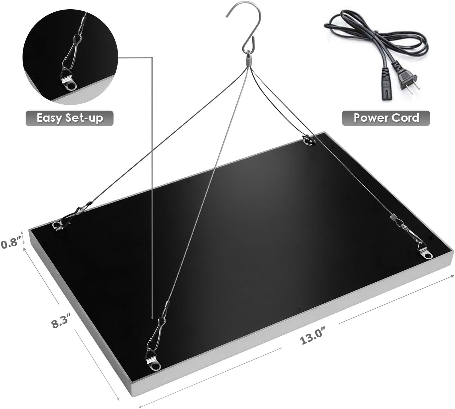 Diboys LED Grow Light for Indoor Plants, 45W Plant Lights Full Spectrum Panel Grow Light for Seedlings, Succulents