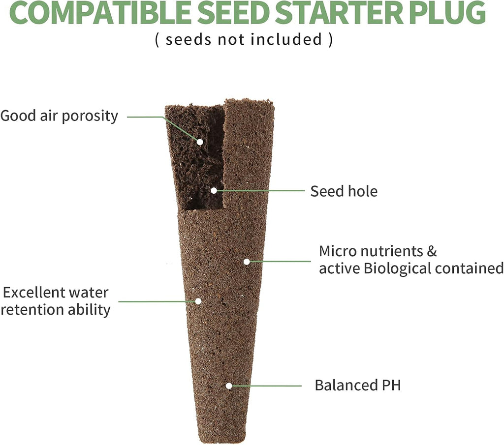 150 Pack Grow Sponges, Seed Pods Replacement Root Growth Sponges Compatible with AeroGarden, Moldy-Free, Kit with 10