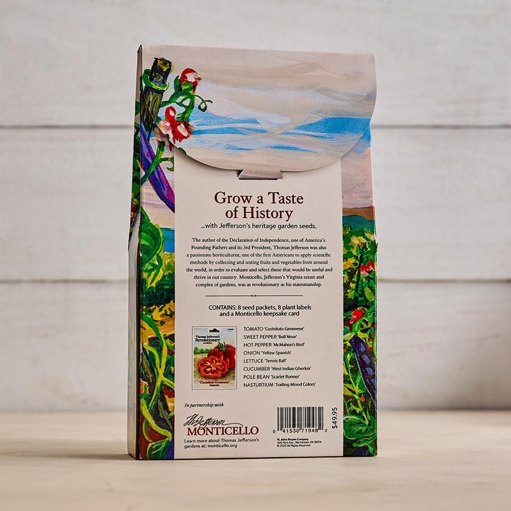 Burpee 'Thomas Jefferson’s Revolutionary Garden' Seed Collection – 8 Heritage Vegetable & Flower Varieties with Plant