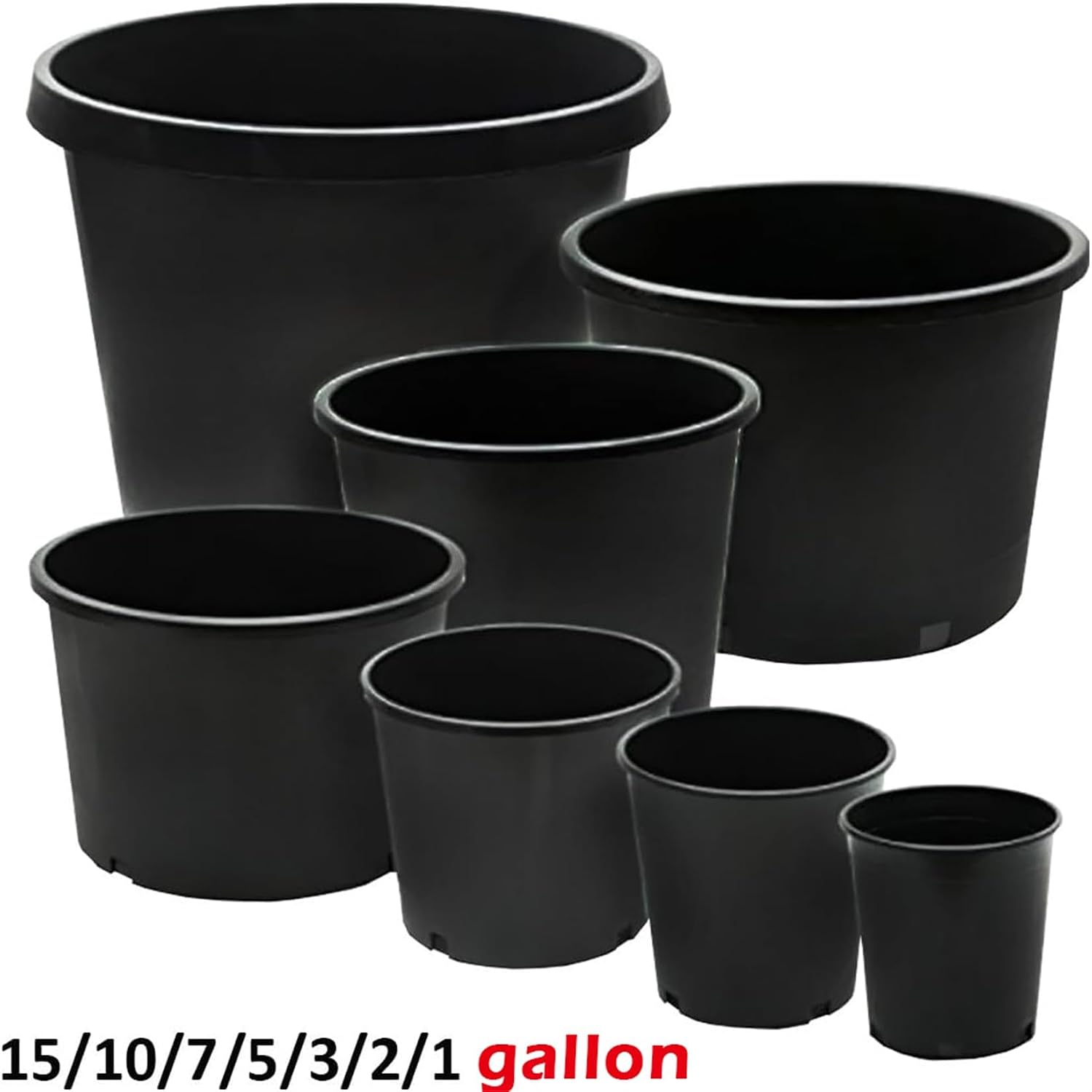 findmall 10 Pack 2 Gallon Nursery Pots 2 Gallon Premium Nursery Plastic Planter Flower Herb Vegetable Garden Grow Pots