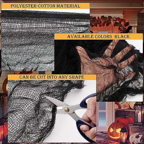 410 x 80 in Halloween Creepy Cloth for Yard and Outdoor Decorations,Black