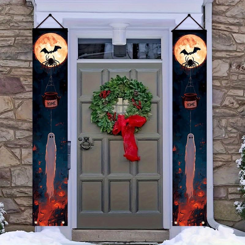 12x71 inch Halloween porch banner background cloth hanging decoration, suitable for birthday parties, indoor, outdoor, terrace and deck holiday celebrations