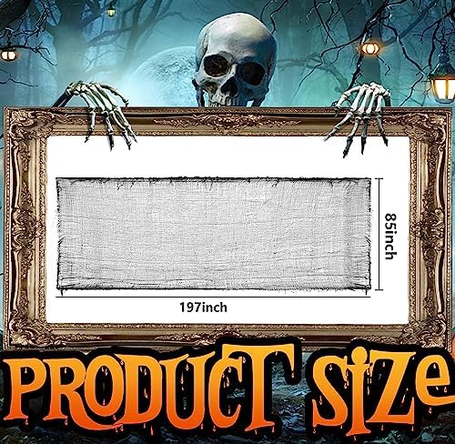 197" x 85" Halloween Creepy Cloth - Halloween Spooky Fabric Cloth - Scary Gauze Blood Creepy Cloth for Haunted House Halloween Party Yard Wall Doorway Outdoors Decoration