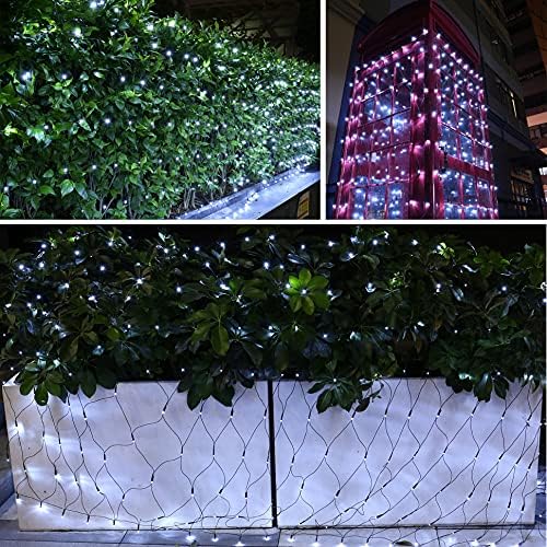 Lomotech 12ft x 5ft 360 LED Christmas Net Lights(1 Pack, White)