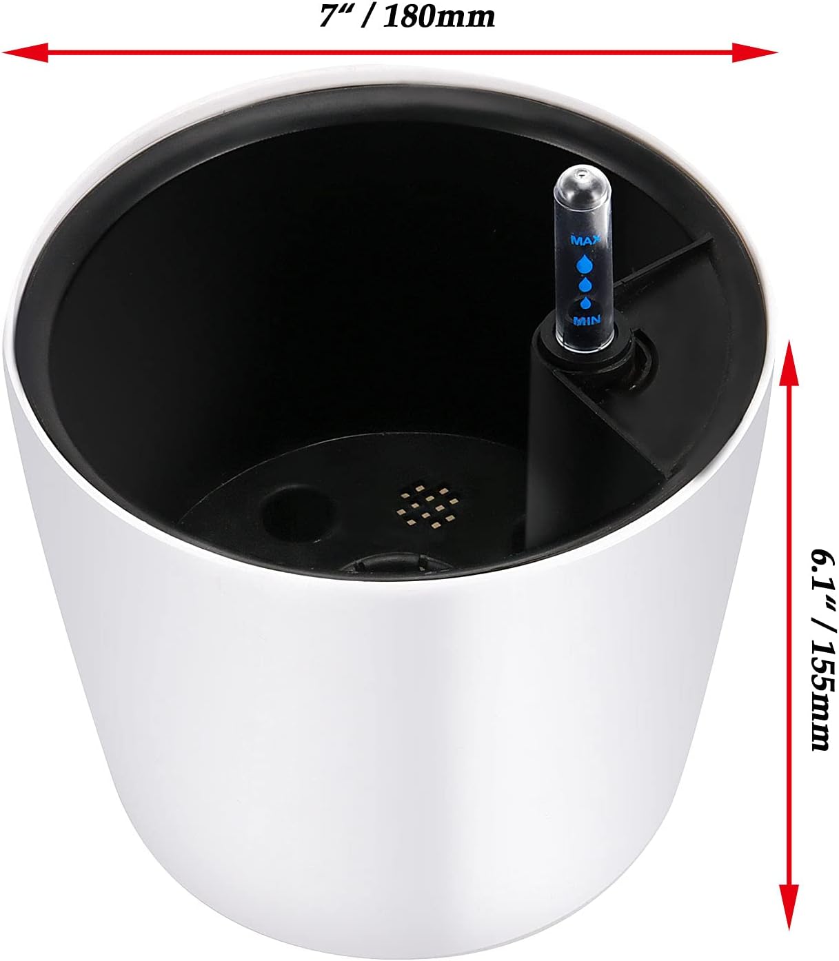 JOIKIT 4 Pack 7 Inches Self Watering Planter, White Plant Flower Pots with Water Level Indicator, Self Watering Pots