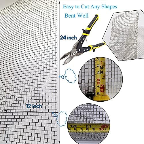 Valchoose 2PACK Wire Mesh 12” X 24”, Sturdy 304 Stainless Steel Mesh