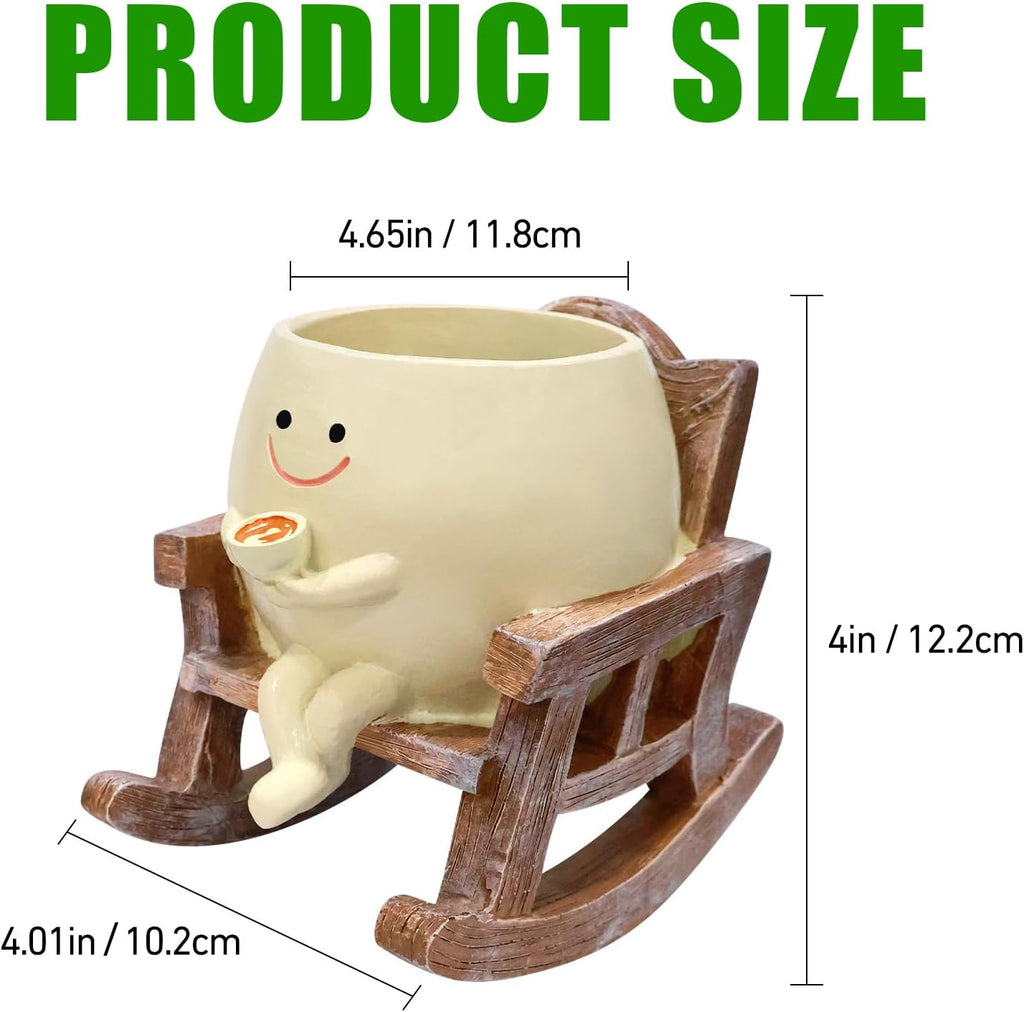 Smiley Face Planter Pot,Cute Plant Pots for Indoor Outdoor with Drainage Hole,Unique Funny Flower Pot for