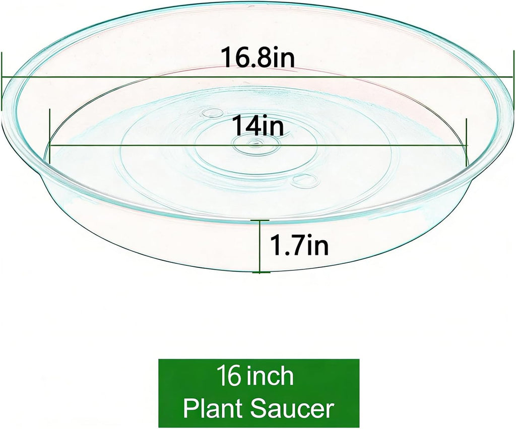 3Pcs Plant Saucer Tray, Heavy Duty Plastic Plant Drip Trays for Indoors and Outdoors, 6 8 10 12 14 16 inch Sizes