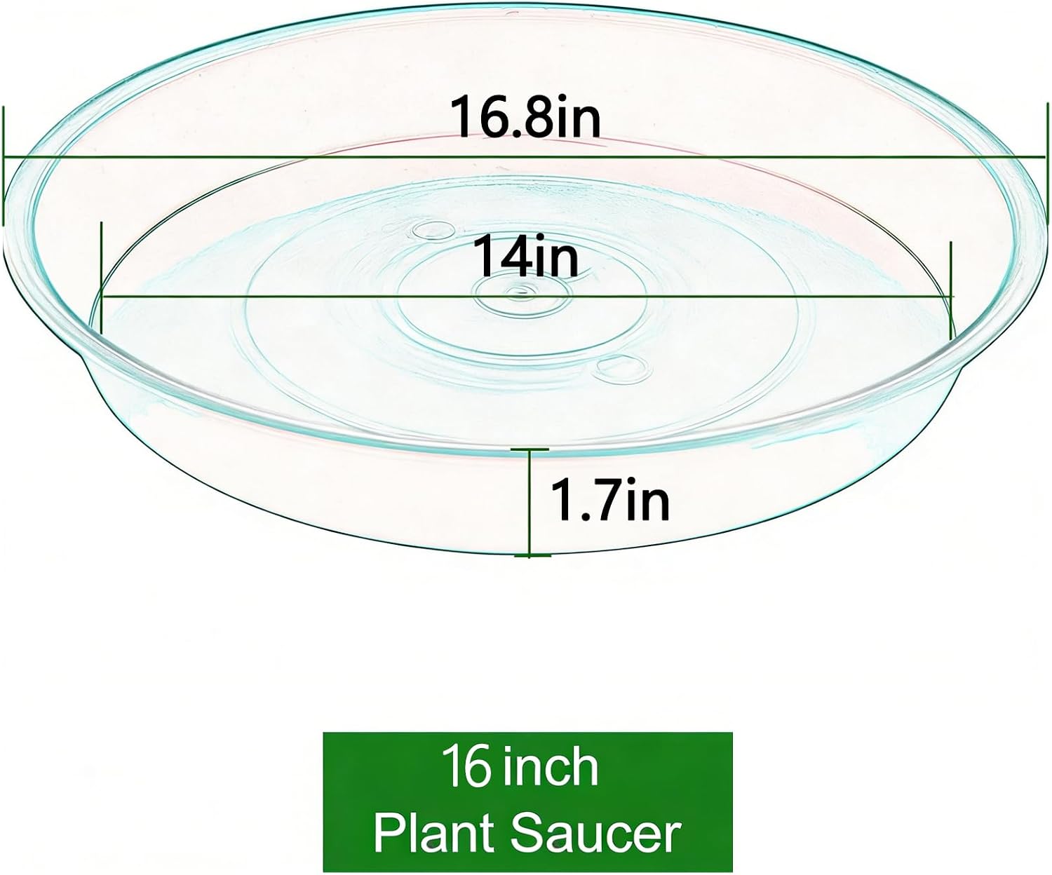 3Pcs Plant Saucer Tray, Heavy Duty Plastic Plant Drip Trays for Indoors and Outdoors, 6 8 10 12 14 16 inch Sizes