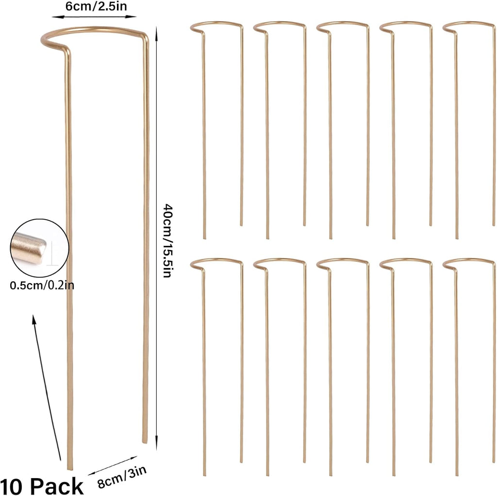 10 PCS Large Indoor Plant Stakes 15.5" Heavy Duty Metal Supports | Plant Supports for Outdoor & Indoor Plants, Durable