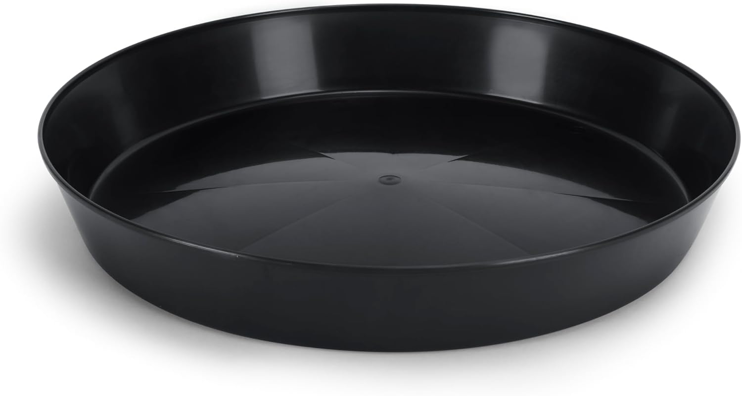 21 Inch, Black, Case of 5 Plant Saucer | 19 Inch Base, Plant Saucer, Polypropylene, Made in USA