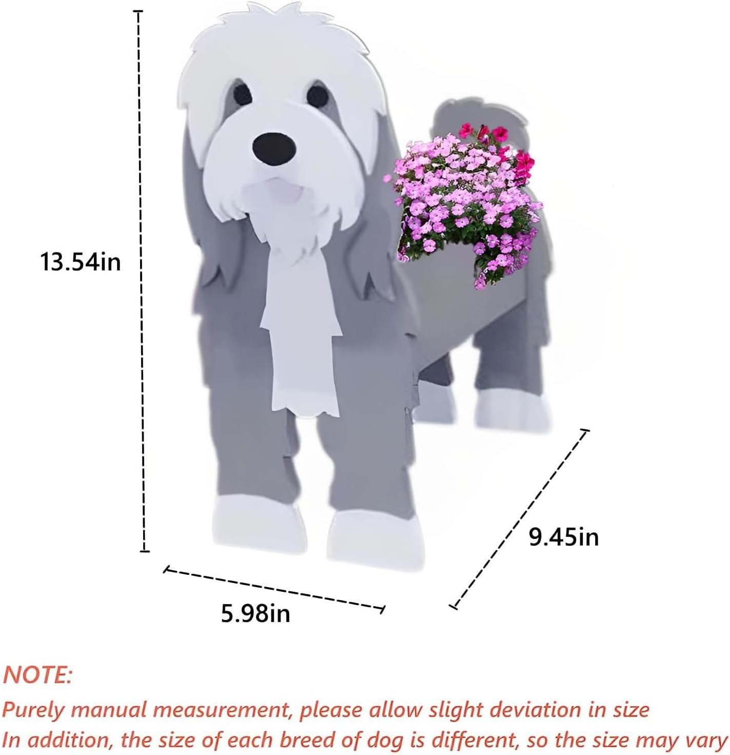 Baba Collie Dog Planter Pots, Animal Shaped Flower Pot | Cute Plant Gift for Women and Pet Lovers, Indoor Outdoor