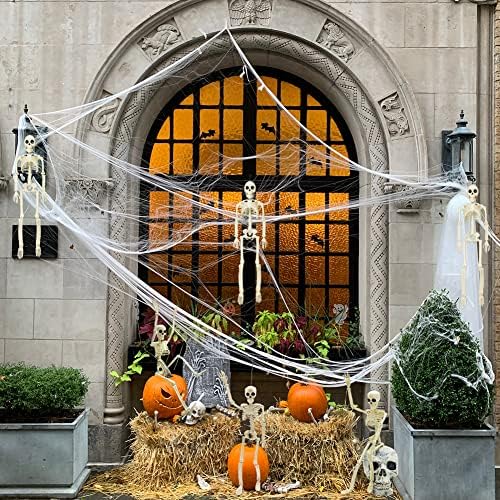 6PCS Skeleton Halloween Decorations, 16in Full Body Poseable Small Skeleton