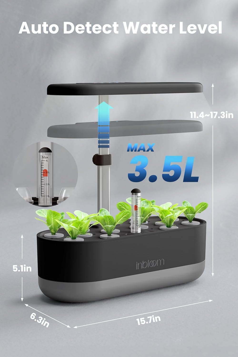 inbloom 12 Pods Hydroponics Growing System Kit, Herb Garden Planter Indoor Kit, Indoor Gardening Hydroponics Growing