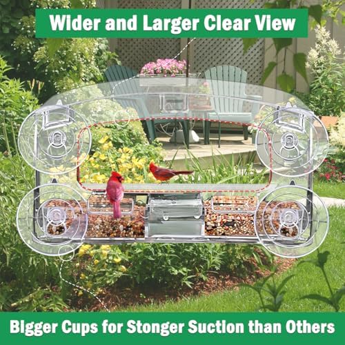 Window Bird Feeder with 4 Strong Suction Cups