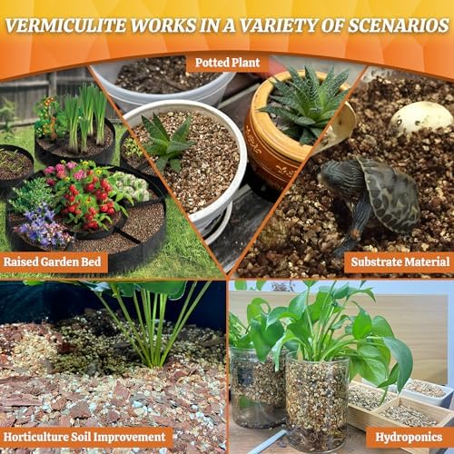 AVALUTION 3QT Vermiculite - Organic Vermiculite for Plants Horticultural Coarse Vermiculite Natural Soil Additive for Potted Plants Gardening Mushrooms Seed Starting