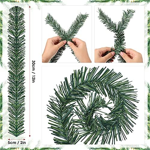 48 Pieces Christmas Garland Ties Artificial Pine Needles 12x1.6inch