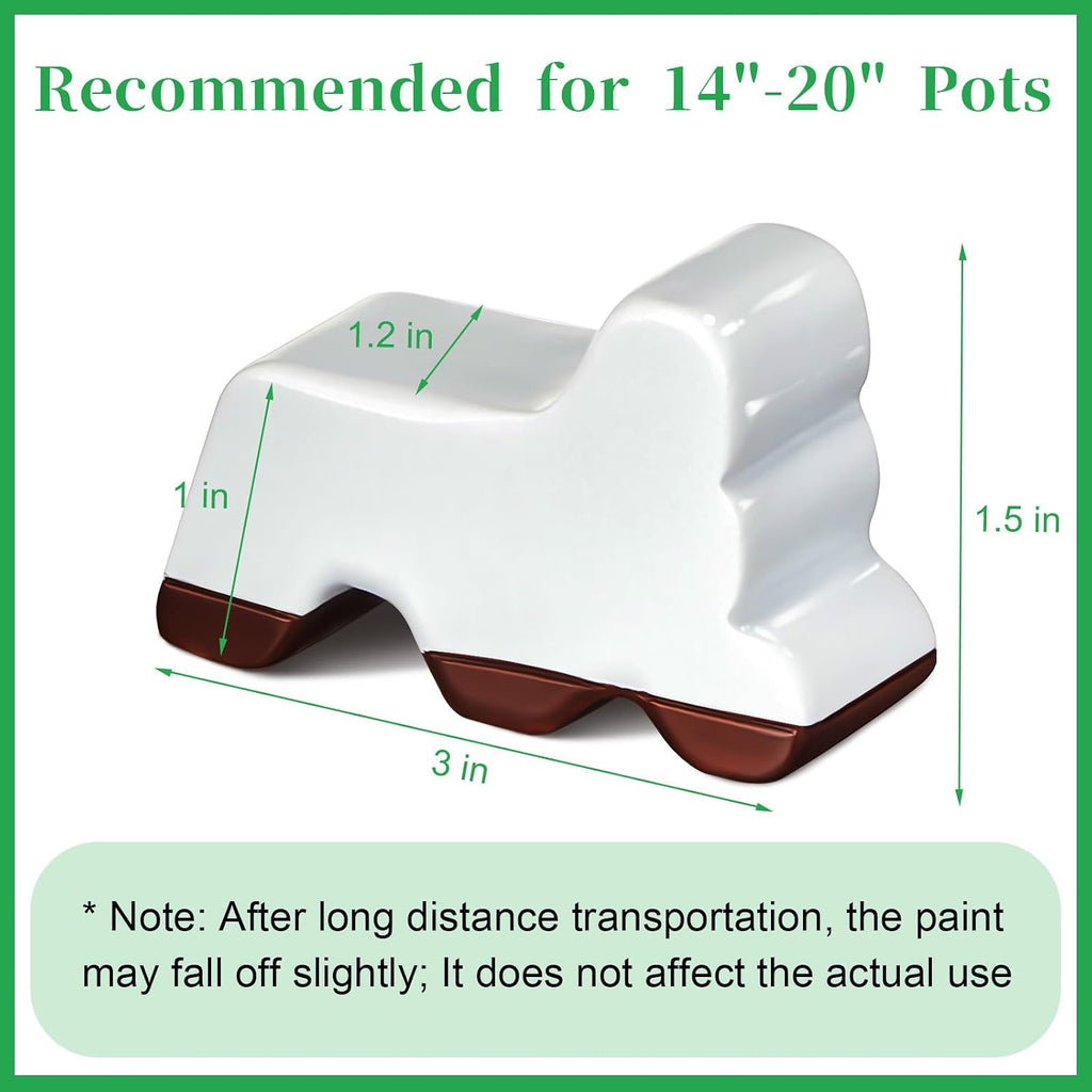 Kigeli 12 Pcs Resin Pot Feet for Outdoor Planters 3 Inch Long 1.5 Inch Tall Flower Handmade Elevator Plant Feet Frost