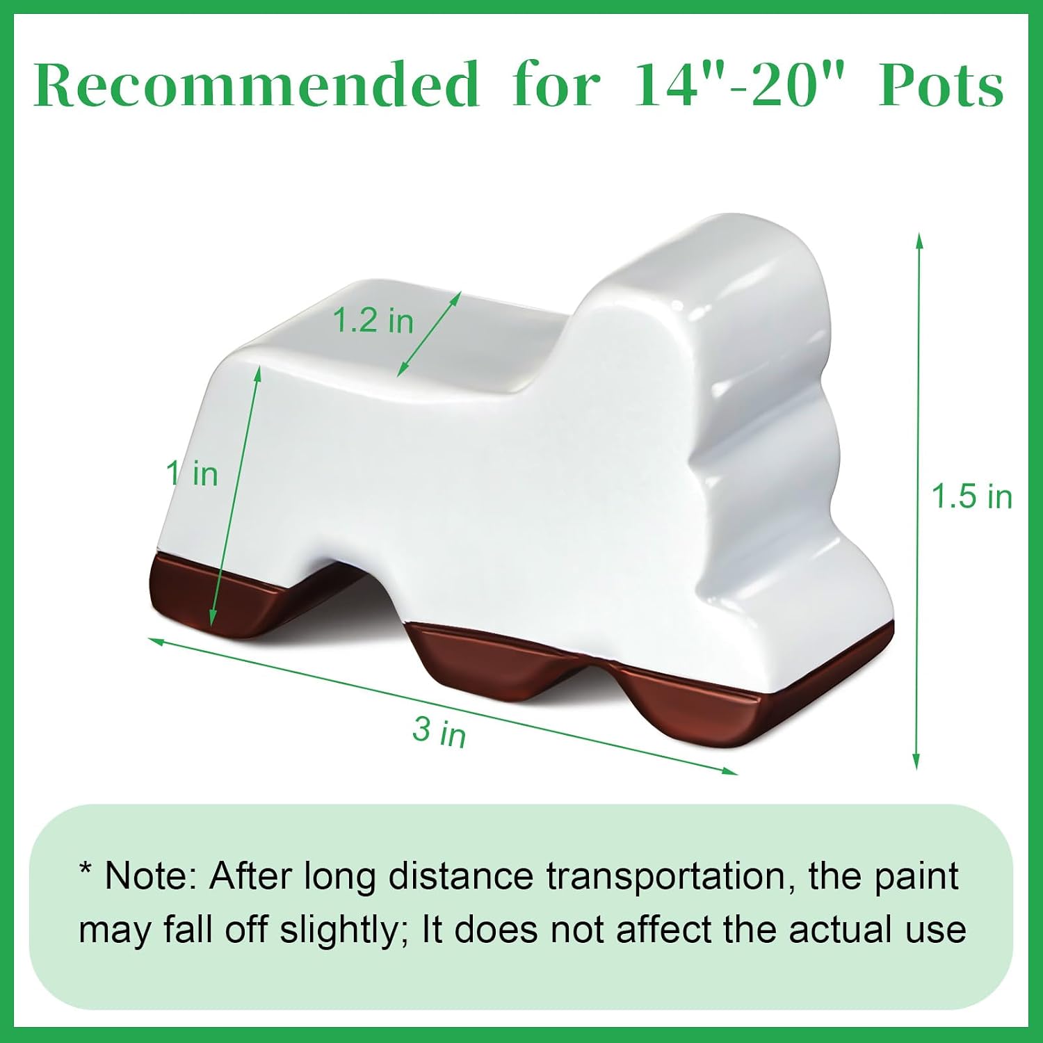 Kigeli 12 Pcs Resin Pot Feet for Outdoor Planters 3 Inch Long 1.5 Inch Tall Flower Handmade Elevator Plant Feet Frost