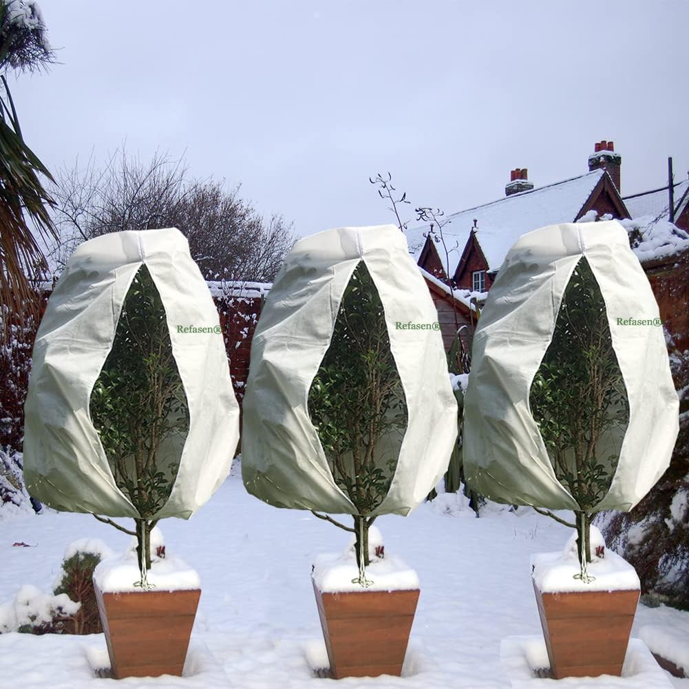 Plant Covers Freeze Protection,3 Packs 45”H X40”W Frost Blankets for Outdoor Plants Frost Cloth with Zipper