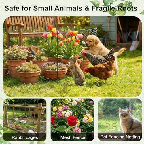 Chicken Wire for Floral Arrangements, 15.7"x157" Green PVC Coated Mesh