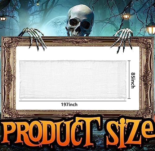 RunNico 197" x 85" Halloween Creepy Cloth - Halloween Spooky Fabric Cloth - Scary Gauze Blood Creepy Cloth for Haunted House Halloween Party Yard Wall Doorway Outdoors Decoration