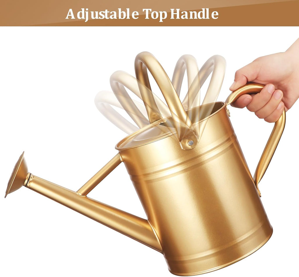 1 Gallon Metal Watering Can for Outdoor&Indoor Plants | Removable Sprinkler Head,Made of Premium Galvanized