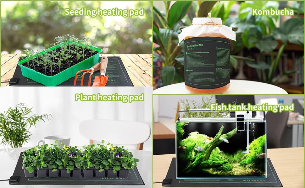 NAMOTEK 2 Pack Seedling Heat Mat, Durable Waterproof Seed Germination Heating Mat, Warm Hydroponic Plant Heating Pad