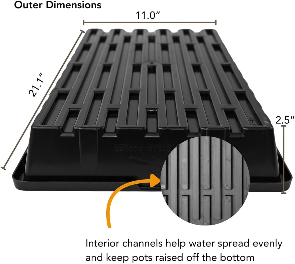Bootstrap Farmer 1020 Trays (10-Pack), Heavy Duty No-Hole Flats for Microgreens, Fodder & Seedling Propagation - 1.8mm