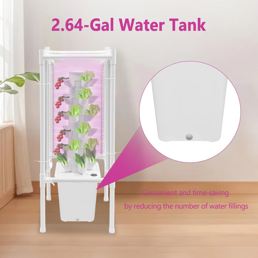 Hydroponic Growing System, Planter Germination Tower with Pump, 30 Pods Indoor Gardening Vertical Garden Planter Indoor