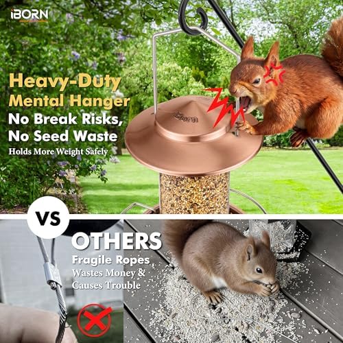 Bird feeders for Outdoors Metal Chew Resistant Copper-Plating, 1PK
