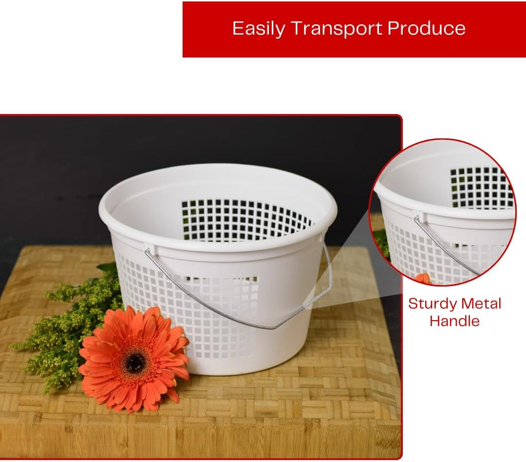 Gardeners Harvest Basket for Gathering Fruits and Vegetables – Vented Busket – Gardening Basket/Bucket (6)