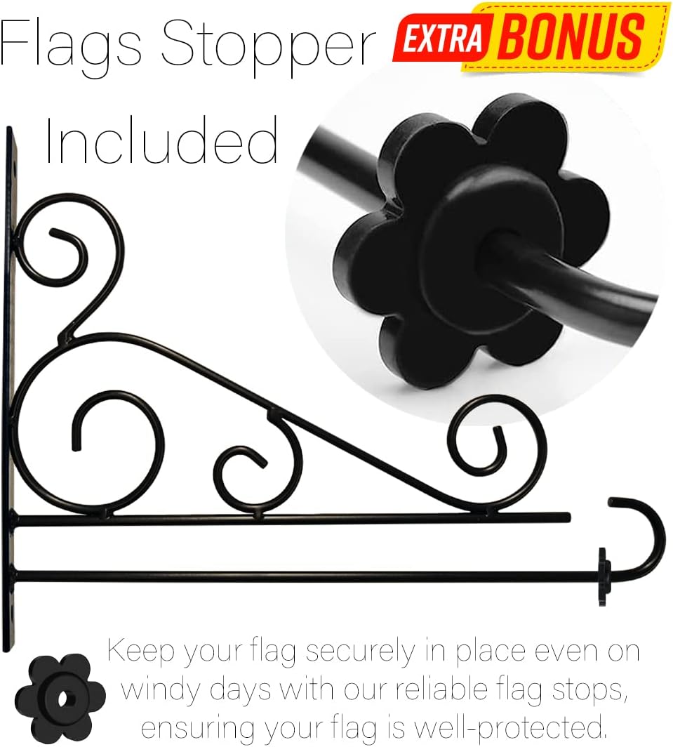 Flag Holder Wall Decor Poles For Outside House Garden Banner Stand Home Decorations Room Tapestry Door Wall Hanging