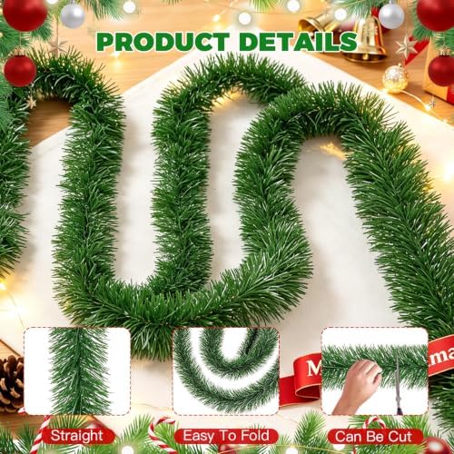 Christmas Garland - 54FT Christmas Garlands Set Artificial Green Plant Garland for Festival Wedding Party Hotel Shopping Mall Staircase Fireplace Decoration(Christmas Decoratins/Gifts)