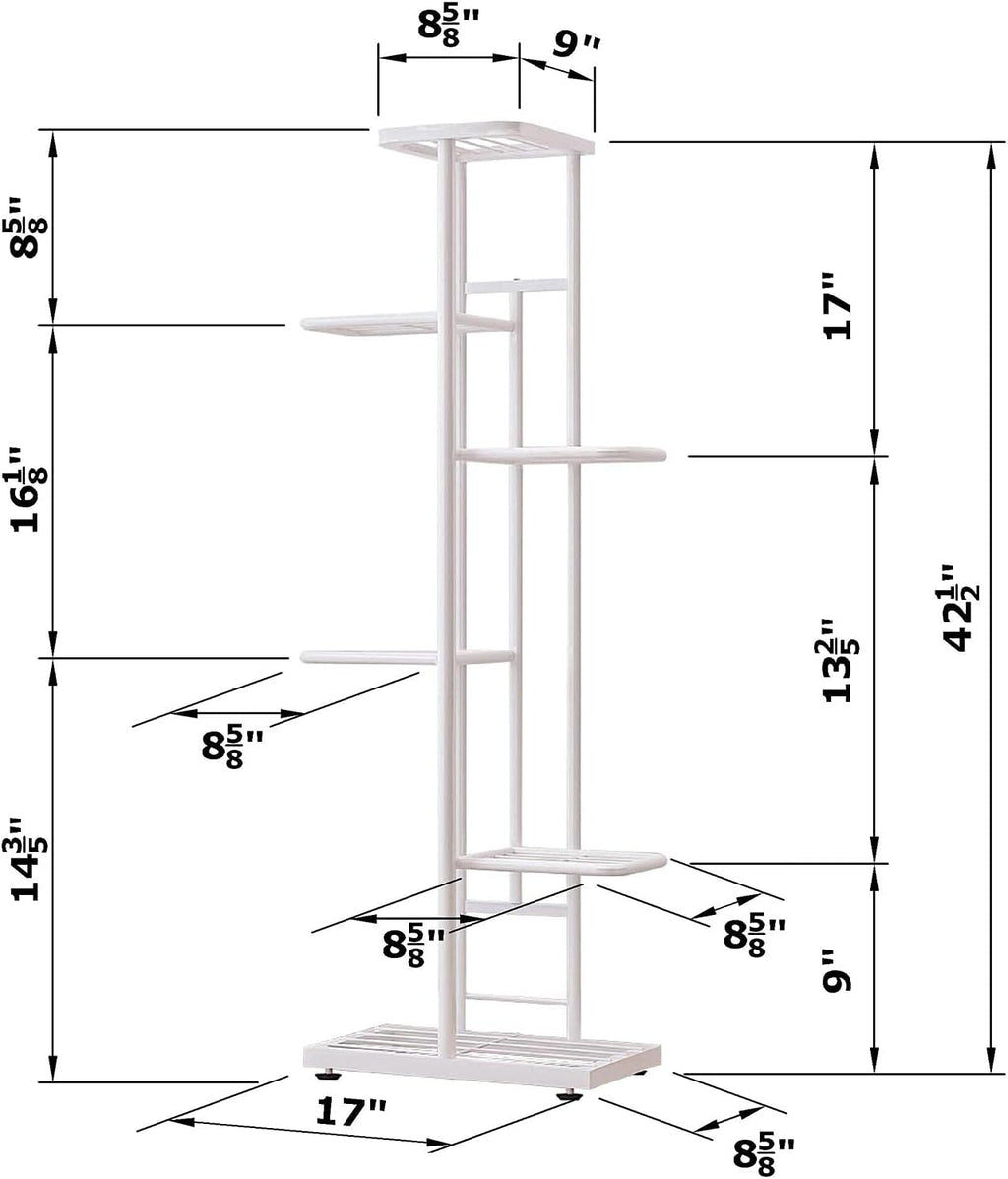 6 Tier White Metal Plant Stand Indoor Outdoor Flower Pot Display Planter Shelf