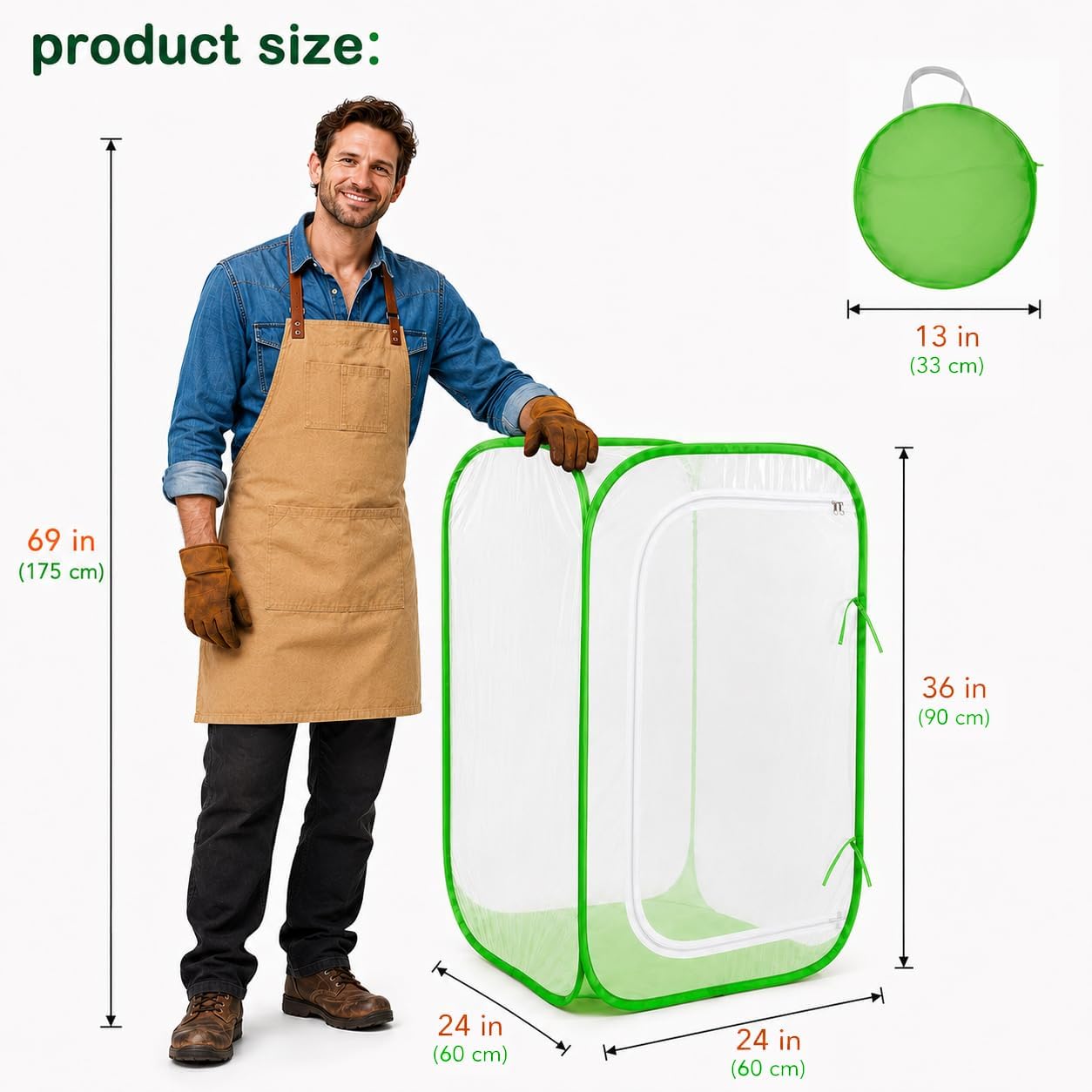 Pop-up Mesh Plant Cage Tent for Garden Pest Protection (24" x 24" x 36") | Durable Reusable Plant Enclosure Cover for