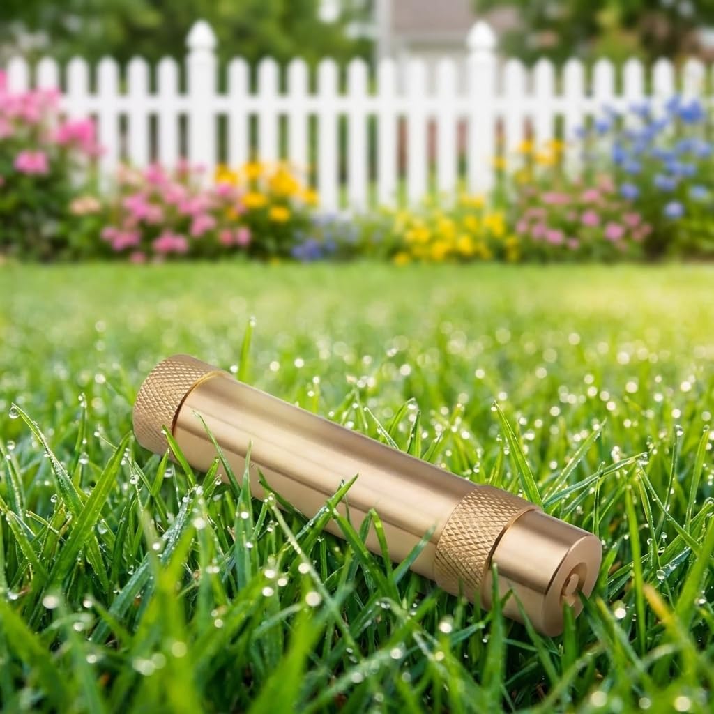 Wiseflow Brass Twist Hose Nozzle, High Pressure Adjustable Spray, 2 Rubber Washers, Heavy Duty Brass Garden Hose Nozzle