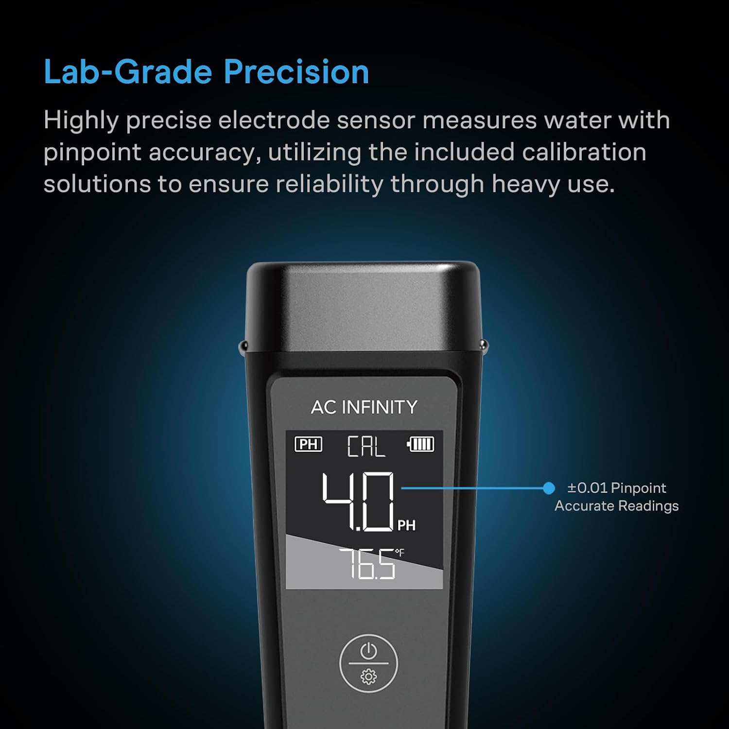 AC Infinity Hydroponic Meter PRO Kit, High Precision Digital pH Pen with ±0.01 pH Accuracy and Interchangeable Probe