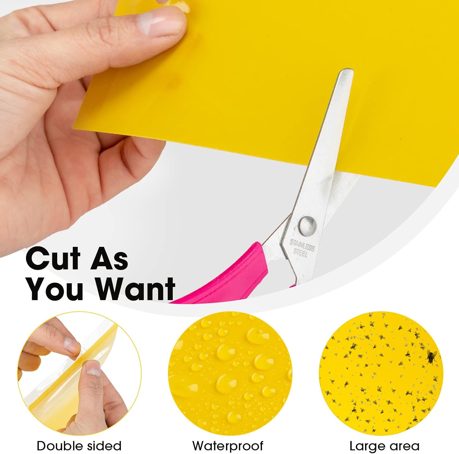 Qualirey 550 Pcs 7.9 x 4 Inch Yellow Sticky Traps for Plant Gnats Dual Sided Fruit Fly Sticky Traps for Indoors