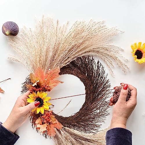 Grapevine Wreath 18 Inch, Natural Rustic Twig Wreath Base, 2 Pack