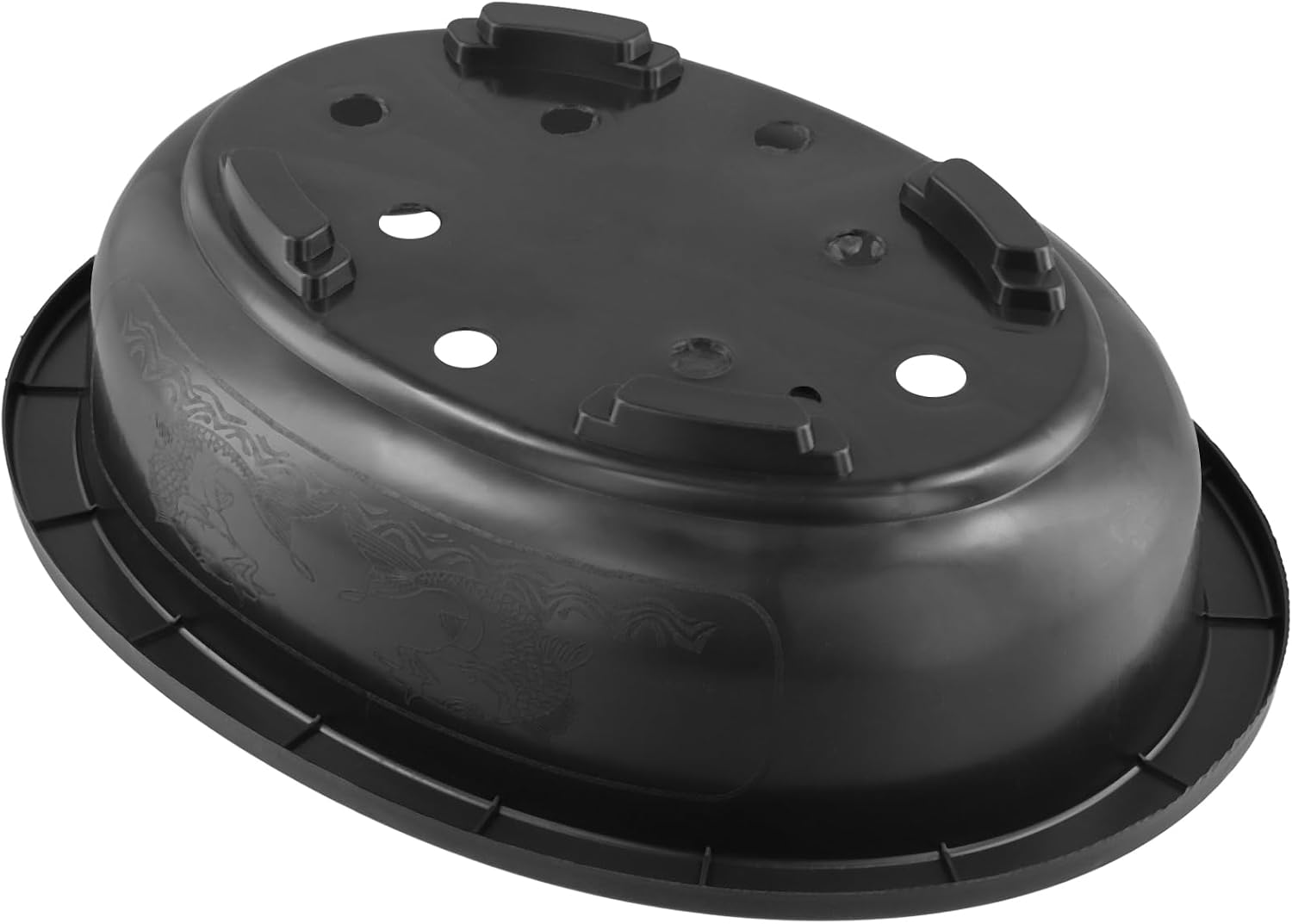 HOIGON 10PCS 12 Inches Plastic Oval Bonsai Training Pots, Black Large Oval Plastic Planter Pot with Drainage Hole