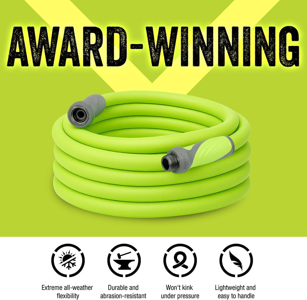 Flexzilla Garden Hose with SwivelGrip, 5/8 in. x 50 ft., Lightweight All-Weather Water Hose, Durable and Flexible