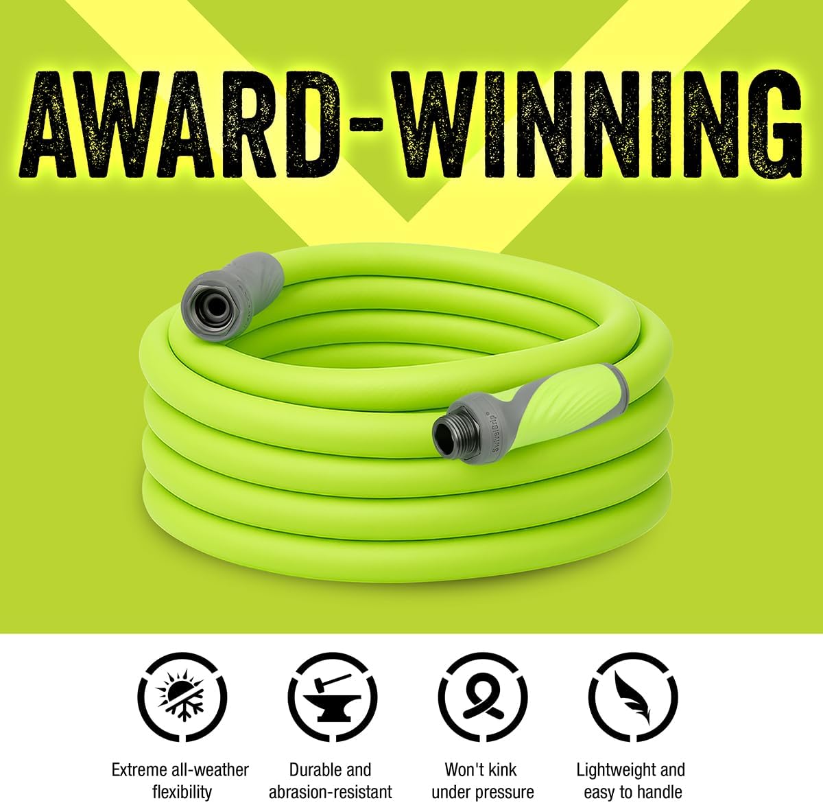 Flexzilla Garden Hose with SwivelGrip, 5/8 in. x 50 ft., Lightweight All-Weather Water Hose, Durable and Flexible